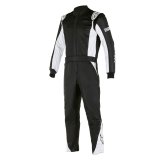 Driving Suit - Atom - 1-Piece - SFI 3.2A/5 - Boot-Cut - Dual Layer - Aramid - Black / Silver - Size 50 - Small / Medium - Each thumbnail 1