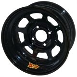 Wheel - 55-Series - 15 x 8 in - 4.000 in Backspace - 4 x 4.00 in Bolt Pattern - Steel - Black Powder Coat - Each thumbnail 1