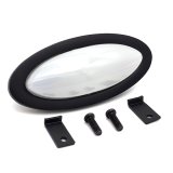 Interior Light - LED Courtesy Light - Oval - 3-1/2 in Wide x 1-1/2 in Tall - 3/4 in Depth - White Lens - Aluminum - Black Anodized - Each thumbnail 1