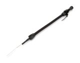 Engine Oil Dipstick - Flexible - Block Mount - Aluminum / Plastic - Black Anodized / Black Braided Fabric - GM LS-Series - Each thumbnail 1