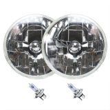 Headlight - Snake-Eye - 7 in OD - H4 Bulb - Glass / Steel - Universal - Pair thumbnail 1