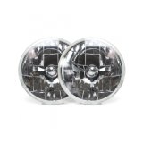 Headlight - Snake Eye - 7 in OD - H4 Bulb - Glass - Universal - Pair thumbnail 1