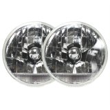 Headlight - Snake-Eye - 7 in OD - H4 Bulb - Clear Turn Signal - Glass / Steel - Universal - Pair thumbnail 1