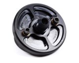 Oil Filter Adapter - Blockoff - Bolt-On - 10 AN Male Inlet - Aluminum - Black Anodized - Small Block Chevy - Each thumbnail 1