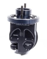 Oil Filter Adapter - 90 Degree - 10 AN Male Inlet - 5/16 in Bolts Included - Aluminum - Black Anodized - Each thumbnail 1
