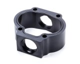 Oil Pump Body - 1.375 in Wide Gear Body - 12 AN Inlet - 12 AN Outlet - Aluminum - Black Anodized - Barnes Oil Pumps - Each thumbnail 1