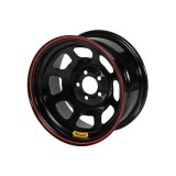 Wheel - 8 Spoke D-Hole Lightweight - 14 x 7 in - 3.750 in Backspace - 5 x 4.50 in Bolt Pattern - Steel - Black Powder Coat - Each thumbnail 1