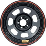 Wheel - 8 Spoke D-Hole Lightweight - 14 x 7 in - 2.000 in Backspace - 5 x 100 mm Bolt Pattern - Steel - Black Powder Coat - Each thumbnail 1