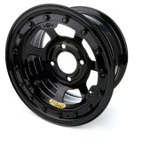 Wheel - 13 x 7 in - 4.000 in Backspace - 4 x 4.50 in Bolt Pattern - Beadlock - Steel - Black Powder Coat - Each thumbnail 1