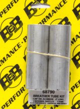 Breather Tube - 1-3/8 in OD - 4 in Long - 2 Internal Baffles - Aluminum - Pair thumbnail 1