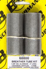 Breather Tube - 1-3/8 in OD - 3 in Long - 2 Internal Baffles - Aluminum - Pair thumbnail 1
