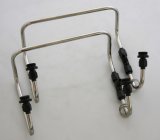 Carburetor Fuel Line - 6 AN Male Inlet - Dual 7/8-20 in Male Outlets - Stainless - Polished - Dual Dominator Carbs - Supercharger - Pair thumbnail 1