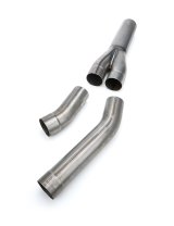 Exhaust Y-Pipe - 3.125 in Inlet - 3.5 in Outlets - Steel - Natural - Kit thumbnail 1