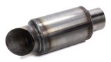 Muffler - 2.5 in Center Inlet - 3 in Turn Down Outlet - 6 x 4.5 in Round Body - 11.5 in Long - Steel - Natural - Each thumbnail 1
