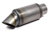 Muffler - 2.75 in Center Inlet - 2.75 in Turn Down Outlet - 6 x 4.5 in Round Body - 11.5 in Long - Steel - Natural - Each thumbnail 1