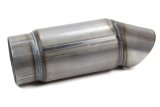 Muffler - 3.5 in Center Inlet - 3.5 in Turn Down Outlet - 6 x 4.5 in Round Body - 11.5 in Long - Steel - Natural - Each thumbnail 1