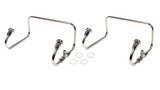 Carburetor Fuel Line - 6 AN Male Inlet - Dual 7/8-20 in Male Outlets - Stainless - Polished - Holley 4150 - Pair thumbnail 1