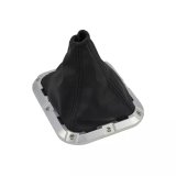 Shifter Boot - 7 x 6 in Base - Square Boot - Leather / Aluminum - Black / Machined - Universal - Each thumbnail 1