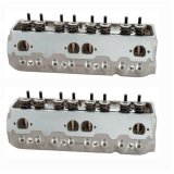 Cylinder Head - Track 1 - Assembled - 2.080 / 1.600 in Valves - 227 cc Intake - 68 cc Chamber - 1.550 in Springs - Angle Plug - Aluminum - Small Block Chevy - Pair thumbnail 1