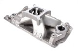 Intake Manifold - Square Bore - Single Plane - Aluminum - Natural - Small Block Chevy - Each thumbnail 1