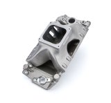 Intake Manifold - Dominator Flange - Single Place - Oval Port - Aluminum - Natural - Big Block Chevy - Each thumbnail 1
