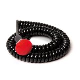 Push Button Switch - Momentary - 15 amps - 12/16V - Spiraled Cord - Large Red Button - Each thumbnail 1