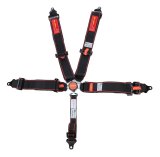 Harness - 5 Point - Camlock - SFI 16.1 - Pull Up Adjust - Bolt-In - Individual Harness - Black - Kit thumbnail 1