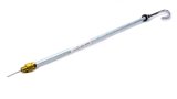 Engine Oil Dipstick - Solid Tube - Block Mount - 21 in Long - 1/4 in NPT Male Fitting - Steel - Chrome - Small Block Chevy - Each thumbnail 1