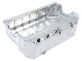 Engine Oil Pan - Dry Sump - 6 in Deep - Three 12 AN Male Passenger Side Pickups - Aluminum - Natural - Dart DRC - Each thumbnail 1