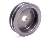 Crankshaft Pulley - V-Belt - 2 Groove - 5.875 in Diameter - Underdrive - Aluminum - Black Anodized - Short Water Pump - Small Block Chevy - Each thumbnail 1