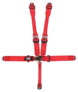 Harness - 5 Point - Latch and Link - SFI 16.1 - 52 in Length - Pull Down Adjust - Bolt-In / Wrap Around - Individual Harness - Black Hardware - HANS Ready - Red - Kit thumbnail 1