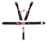 Harness - 5 Point - Latch and Link - SFI 16.1 - 52 in Length - Pull Down Adjust - Bolt-In / Wrap Around - Individual Harness - Sternum Strap Included - Black Hardware - HANS Ready - Black - Kit thumbnail 1