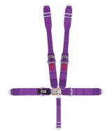 Harness - 5 Point - Latch and Link - SFI 16.1 - 52 in Length - Pull Down Adjust - Bolt-In - Individual Harness - Black Hardware - HANS Ready - Purple - Kit thumbnail 1