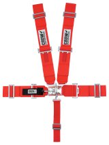 Harness - 5 Point - Latch and Link - SFI 16.1 - 50 in Length - Pull Down Adjust - Wrap Around - Individual Harness - Red - Kit thumbnail 1