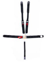 Harness - 5 Point - Latch and Link - SFI 16.1 - 55 in Length - Pull Down Adjust - Bolt-In / Wrap Around - Individual Harness - HANS Ready - Black - Kit thumbnail 1