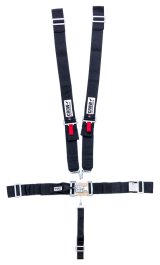 Harness - 5 Point - Latch and Link - SFI 16.1 - 55 in Length - Pull Down Adjust - Wrap Around - Individual Harness - Black - Kit thumbnail 1