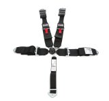 Harness - Kam Lock - 5 Point - SFI 16.1 - 52 in Length - Pull Down Adjust - Bolt In - Individual Harness - HANS Ready - Black - Kit thumbnail 1