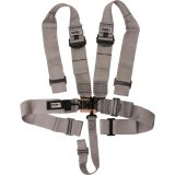 Harness - 5 Point - Latch and Link - SFI 16.1 - 55 in Length - Pull Down Adjust - Wrap Around - Individual Harness - Black Hardware - HANS Ready - Silver - Sprint Car / Midget - Kit thumbnail 1
