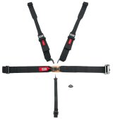 Harness - 5 Point - Latch and Link - SFI 16.1 - Pull Down / Ratchet Adjust - Wrap Around - Individual Harness - HANS Ready - Black - Kit thumbnail 1