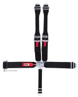 Harness - 5 Point - Latch and Link - SFI 16.1 - Pull Down / Ratchet Adjust - Bolt-In / Wrap Around - Individual Harness - HANS Ready - Black - Kit thumbnail 1
