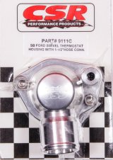 Water Neck - 90 Degree - 1-1/2 in ID Hose - Swivel - O-Ring - Hardware Included - Aluminum - Clear Anodized - Small Block Ford - Each thumbnail 1