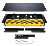 Step Board - Cargo Van Step - 36 x 7 in - Hands Free - Steel - Black / Yellow Powder Coat - Ford Fullsize Van 2013-25 - Kit thumbnail 1