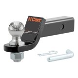 Ball Mount Hitch - 2 in Hitch - 7.5 in Long - 2 in Drop - 7500 lb Capacity - Clip / Hitch Pin - 2 in Ball - Steel - Black Powder Coat - Each thumbnail 1