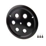 Mud Cover - Bolt-On - Vented Center Hole - Aluminum - Black Anodized - 15 in Wheels - Each thumbnail 1