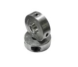 Shaft Collar - 9/16 in ID - Clamp-On - Aluminum - Natural - Pair thumbnail 1