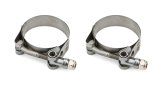 Hose Clamp - T-Bolt - 0.75 in Wide - 1.88 to 2.19 in Range - Stainless - Natural - Pair thumbnail 1