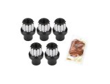 Lug Nut - Shank - 1/2-20 in Thread - 0.710 in Length Shank - Open End - 12 Point - Aluminum - Black / Silver Machined - Set of 5 thumbnail 1