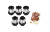 Lug Nut - Acorn - 1/2-20 in Thread - Open End - 12 Point - Aluminum - Black / Silver Machined - Set of 5 thumbnail 1