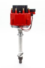 Distributor - Circle Track - Magnetic Pickup - Mechanical Advance - HEI Style Terminal - Red - Chevy V8 - Each thumbnail 1