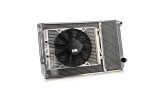Radiator and Fan - 29 in W x 18.25 in H x 2 in D - Dual Pass - Passenger Side Inlet - Passenger Side Outlet - Aluminum - Natural - Kit thumbnail 1